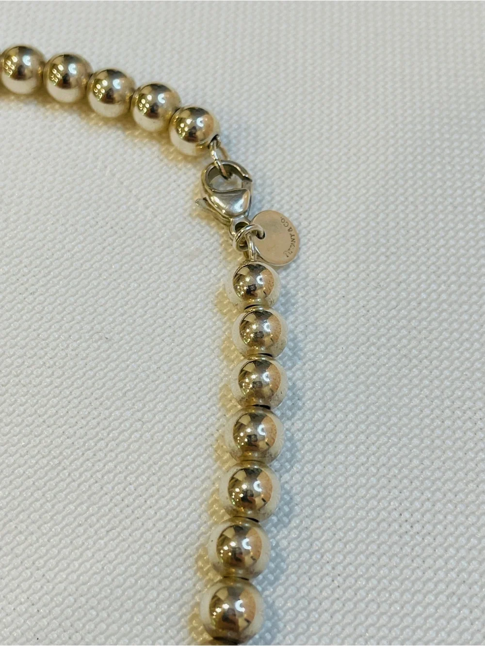 Tiffany & Co. Hardwear Beaded Sterling Silver Collar Choker Necklace